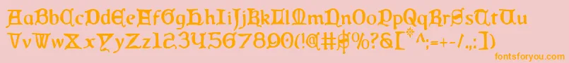 Queencountryc Font – Orange Fonts on Pink Background