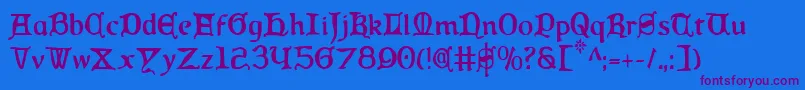 Queencountryc Font – Purple Fonts on Blue Background