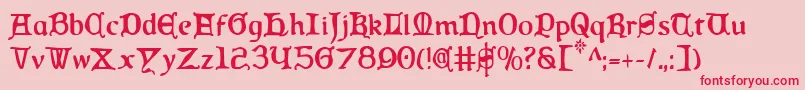 Queencountryc Font – Red Fonts on Pink Background