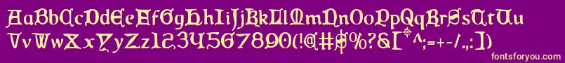 Queencountryc Font – Yellow Fonts on Purple Background