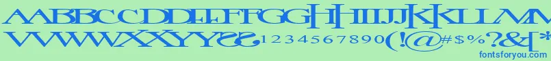 ImageTimes Font – Blue Fonts on Green Background