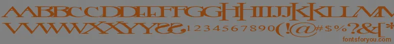 フォントImageTimes – 茶色の文字が灰色の背景にあります。