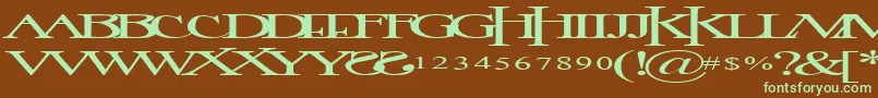 ImageTimes Font – Green Fonts on Brown Background