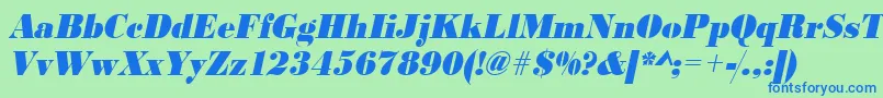 UrwbodonidextbolextnarOblique Font – Blue Fonts on Green Background
