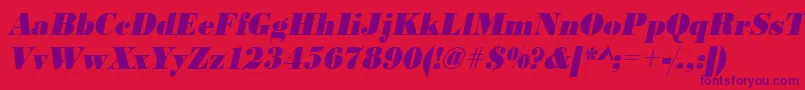 UrwbodonidextbolextnarOblique Font – Purple Fonts on Red Background