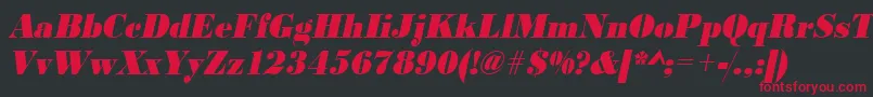UrwbodonidextbolextnarOblique Font – Red Fonts on Black Background