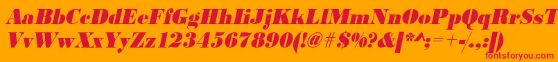 フォントUrwbodonidextbolextnarOblique – オレンジの背景に赤い文字