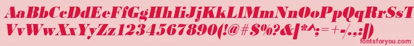 UrwbodonidextbolextnarOblique Font – Red Fonts on Pink Background