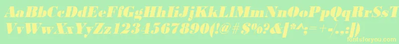 UrwbodonidextbolextnarOblique Font – Yellow Fonts on Green Background