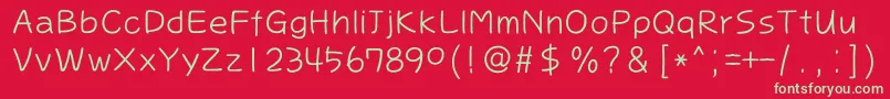 フォントMdeasop – 赤い背景に緑の文字