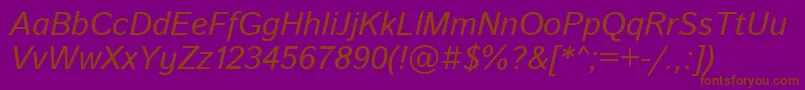 IstokwebItalic Font – Brown Fonts on Purple Background