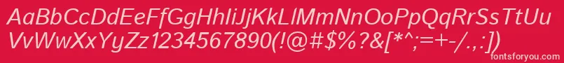 フォントIstokwebItalic – 赤い背景にピンクのフォント
