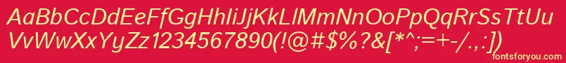 IstokwebItalic Font – Yellow Fonts on Red Background