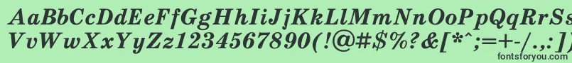 SchooldlBoldItalic-fontti – mustat fontit vihreällä taustalla