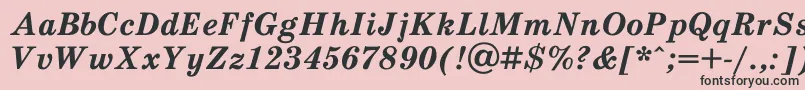 SchooldlBoldItalic-fontti – mustat fontit vaaleanpunaisella taustalla