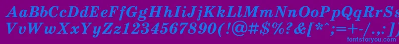 SchooldlBoldItalic-Schriftart – Blaue Schriften auf violettem Hintergrund
