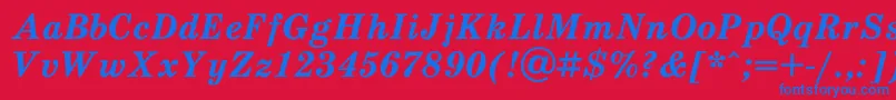 SchooldlBoldItalic Font – Blue Fonts on Red Background