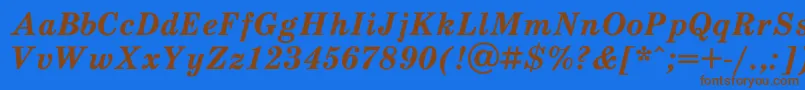 Czcionka SchooldlBoldItalic – brązowe czcionki na niebieskim tle