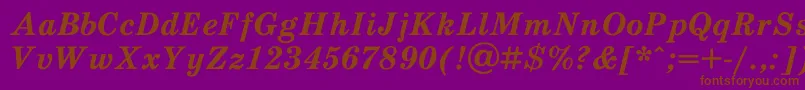SchooldlBoldItalic-Schriftart – Braune Schriften auf violettem Hintergrund