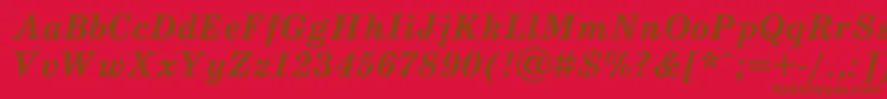フォントSchooldlBoldItalic – 赤い背景に茶色の文字