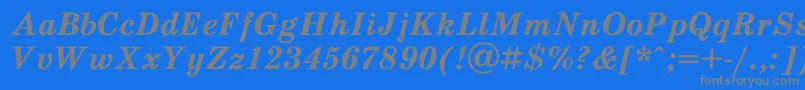 SchooldlBoldItalic-fontti – harmaat kirjasimet sinisellä taustalla