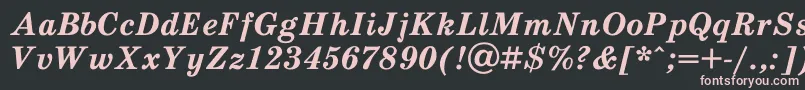 SchooldlBoldItalic-fontti – vaaleanpunaiset fontit mustalla taustalla