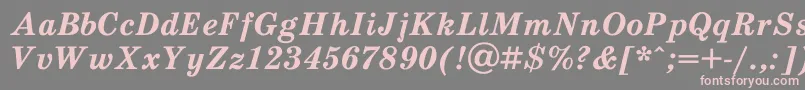 フォントSchooldlBoldItalic – 灰色の背景にピンクのフォント