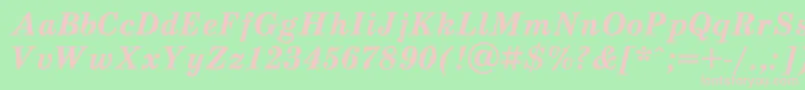 SchooldlBoldItalic-fontti – vaaleanpunaiset fontit vihreällä taustalla