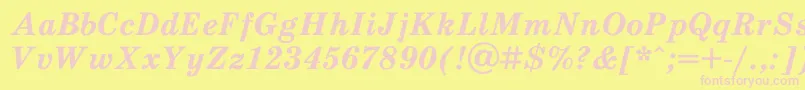 SchooldlBoldItalic Font – Pink Fonts on Yellow Background