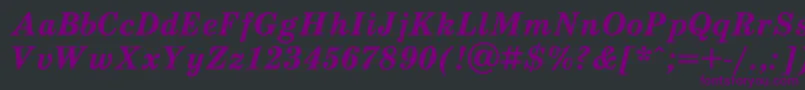 フォントSchooldlBoldItalic – 黒い背景に紫のフォント