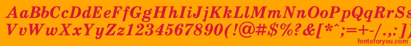 SchooldlBoldItalic Font – Red Fonts on Orange Background