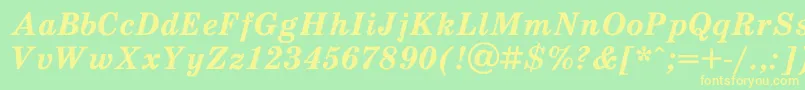 SchooldlBoldItalic Font – Yellow Fonts on Green Background