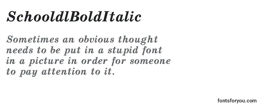 SchooldlBoldItalic Font