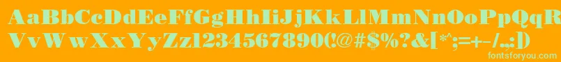 Bodidly Font – Green Fonts on Orange Background