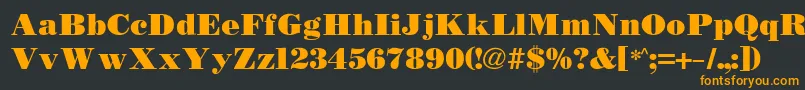 フォントBodidly – 黒い背景にオレンジの文字