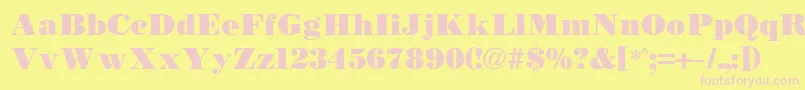 Bodidly Font – Pink Fonts on Yellow Background