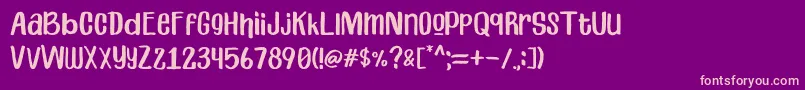 Primera Font – Pink Fonts on Purple Background