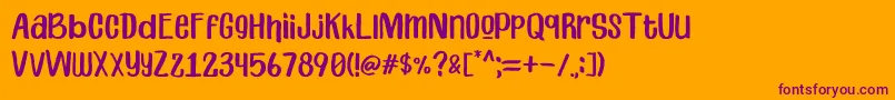 Primera-Schriftart – Violette Schriften auf orangefarbenem Hintergrund