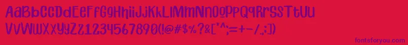 Primera Font – Purple Fonts on Red Background