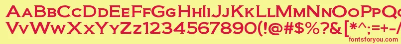 BiondirgRegular Font – Red Fonts on Yellow Background