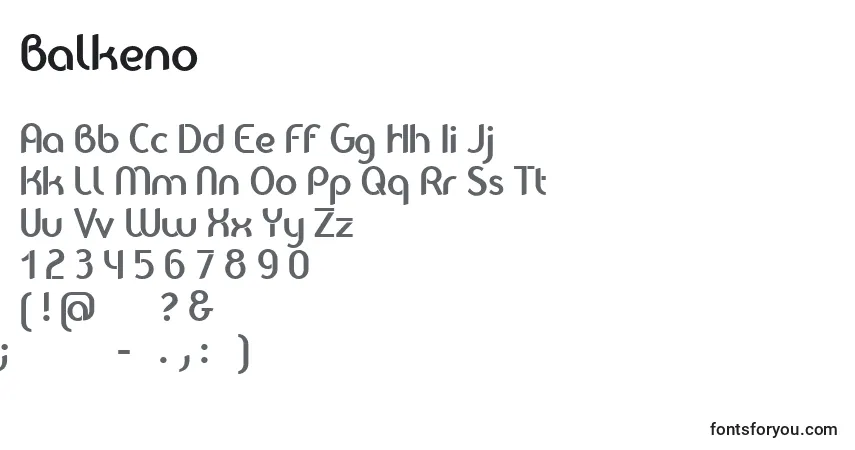 Balkeno Font – alphabet, numbers, special characters