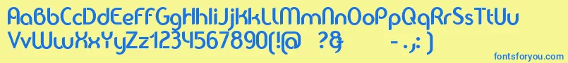 Balkeno Font – Blue Fonts on Yellow Background