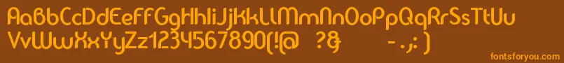 フォントBalkeno – オレンジ色の文字が茶色の背景にあります。