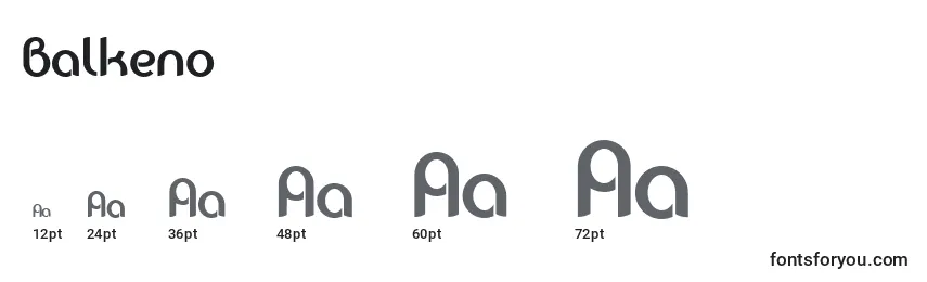 Размеры шрифта Balkeno