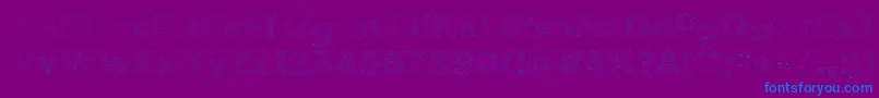 Czcionka ElmarsHairyTypeface – niebieskie czcionki na fioletowym tle