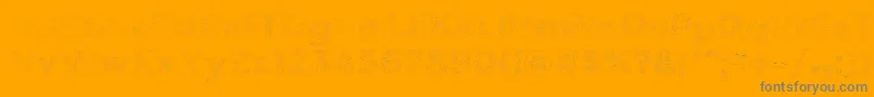 ElmarsHairyTypeface-Schriftart – Graue Schriften auf orangefarbenem Hintergrund