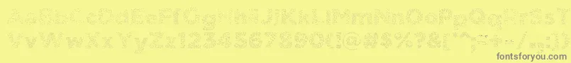 Fonte ElmarsHairyTypeface – fontes cinzas em um fundo amarelo