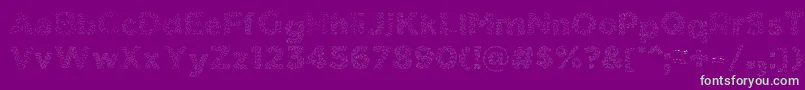 ElmarsHairyTypeface-Schriftart – Grüne Schriften auf violettem Hintergrund