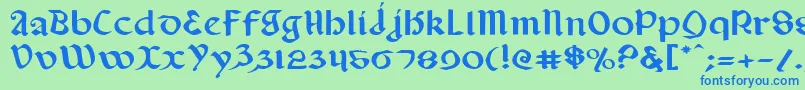 ValeriusExpanded Font – Blue Fonts on Green Background