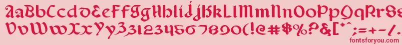 ValeriusExpanded Font – Red Fonts on Pink Background